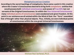 beginning of creation- metaphysics 2